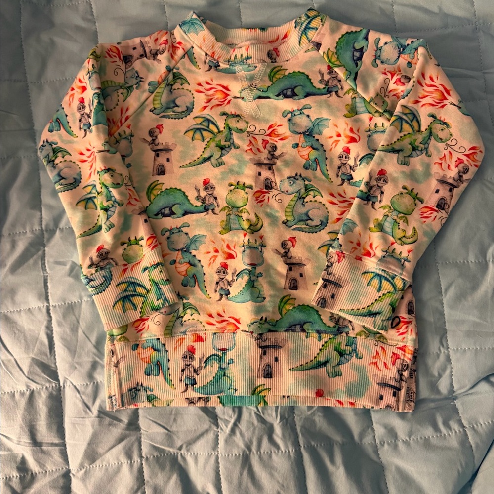 Birdie Bean Atticus Dragon Crewneck Long Sleeve Sweatshirt 2T EUC